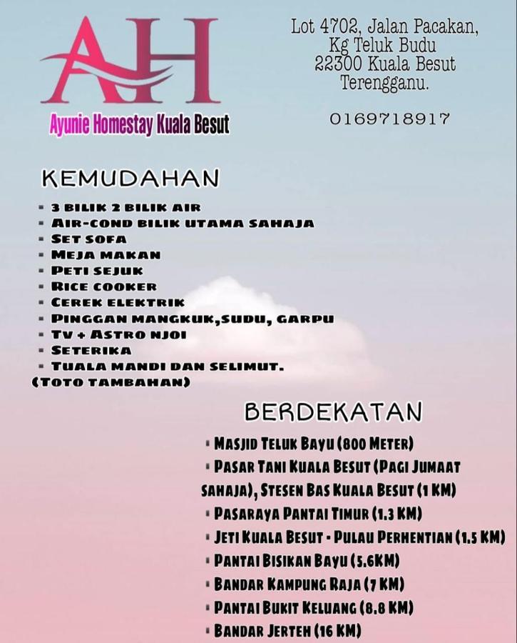 Ayuni Homestay Kuala Besut Terengganu Exterior foto